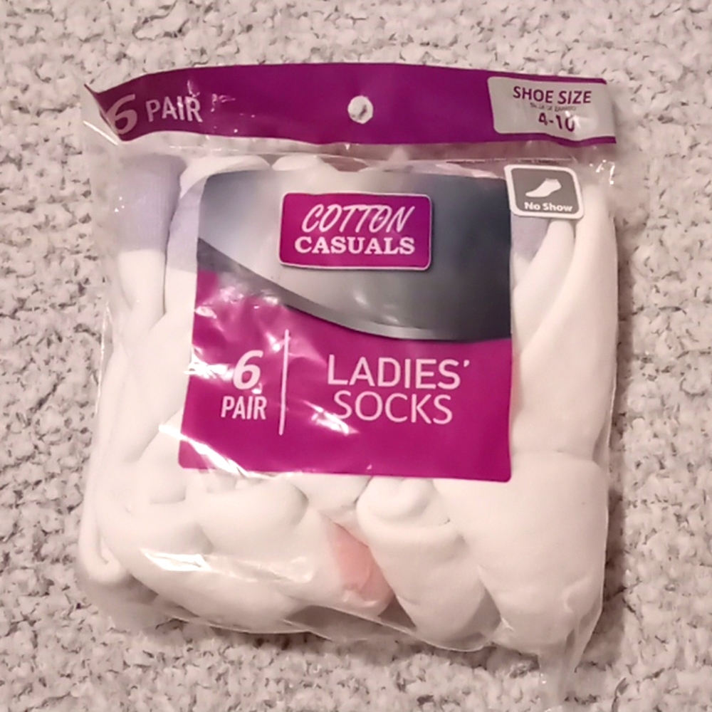 Package of 6 no-show socks